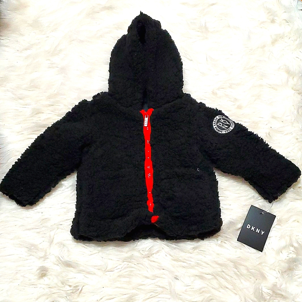 🎁NWT DKNY GIRLS  FAUX SHERLING FLEECE JACKET